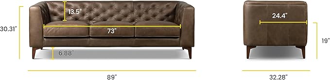 POLY & BARK Essex Leather Couch - Image 3