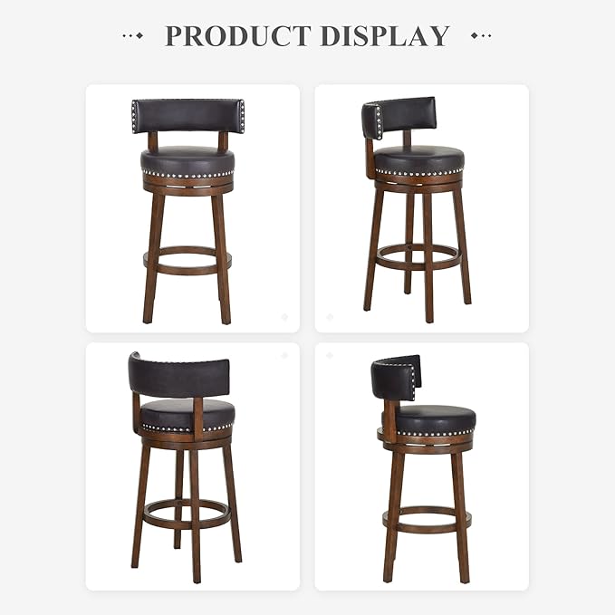 COLAMY Swivel Bar Stools Set of 4, 30 Inch Swivel Bar Height Bar Stools - Image 8