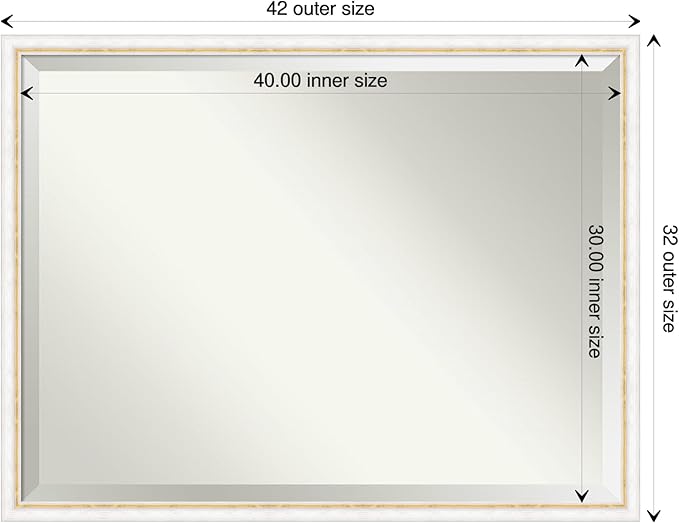 Amanti Art White Bathroom Mirror - Image 4