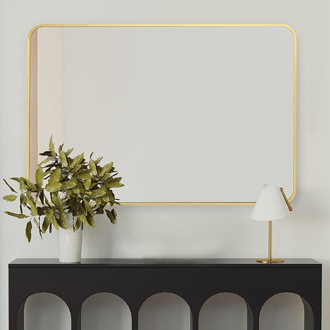 Black Bathroom Mirror, Rectangle 24 x 36 Inch Vanity Wall Mirror, Modern Mirror - Image 2