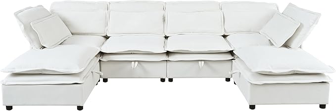 Ball & Cast 124.4" Modular Sectional Sofa, Oversized U-Shaped Couch - Image 7