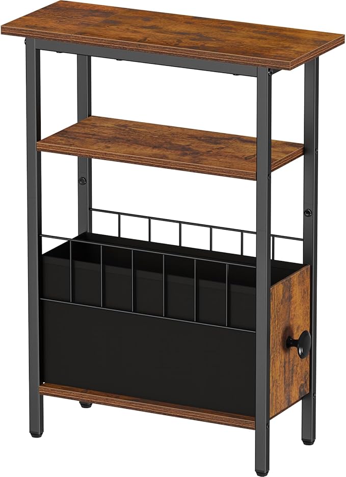 Snughome Narrow Side Table for Small Spaces, Slim End Table 3 Tier, Skinny - Image 8