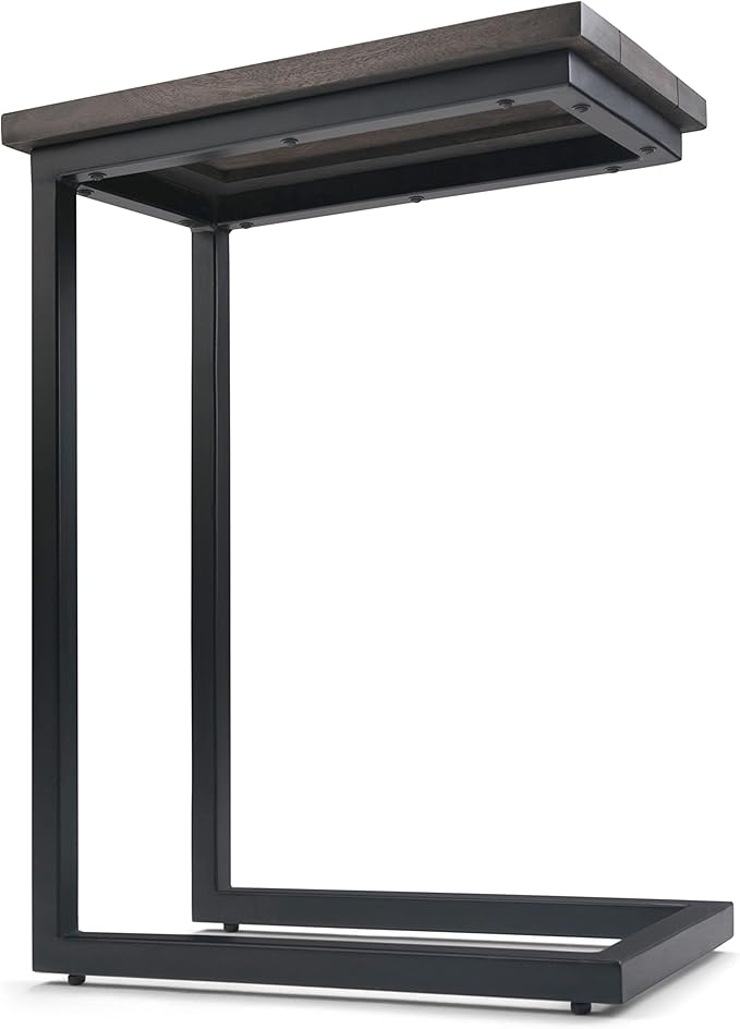 SIMPLIHOME Skyler 18-inch Wide Solid Mango/Metal Industrial C-Shaped End Table - Image 9