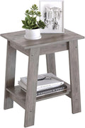 End Table, Side Table with 2-Tier Storage Shelf, Sofa Table by Garvee