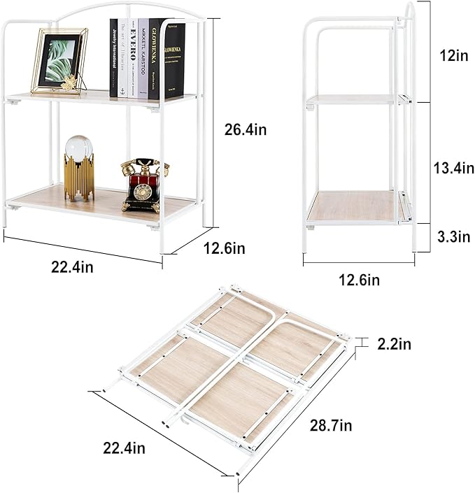 Crofy No Assembly Folding Bookshelf - Image 3