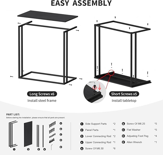 C-Shaped Side Table, Modern End Table - Image 8