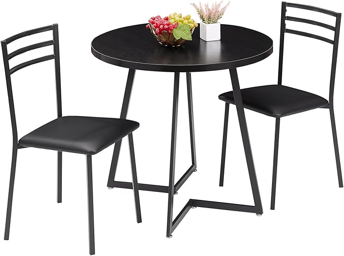 VECELO Small Round Dining Table Set - Image 9