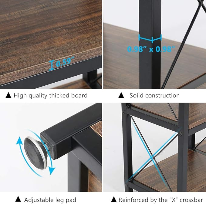 Tribesigns 12 Shelves Bookshelf, Industrial Ladder Corner Bookshelf 9 Cubes - Image 7