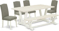 East West Furniture V027EN206-6 6 Piece Kitchen Table Set Contains a Rectangle by EastWestFurniture