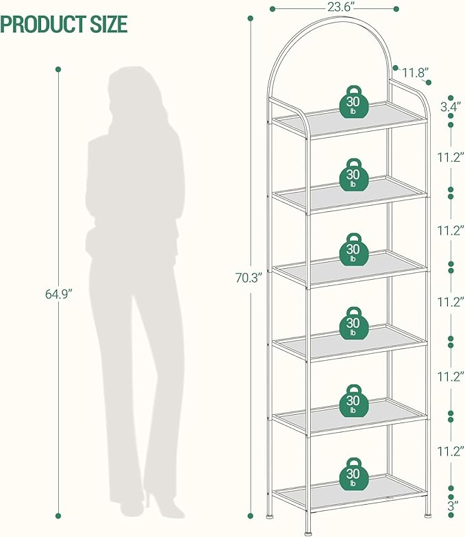 Bookcase Bookshelf, Tempered Glass Bookshelves, Slim Shelving Unit - Image 2