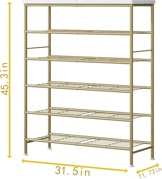 Shoe Rack Organizer 6 Tier for Closet Entryway Free Standing Metal Storage Shoe - Image 3