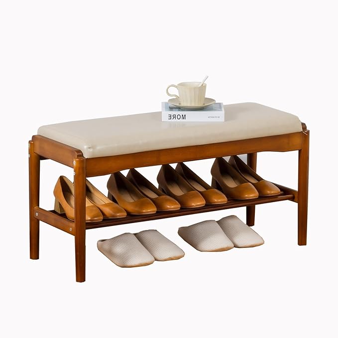 latifolia Small Shoe Bench, Solid Wood Bench by Latifolia