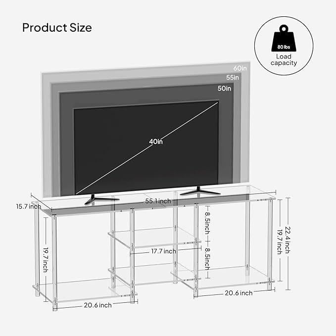 Eglaf Acrylic 55 Inch TV Stand - Image 3