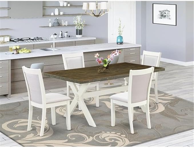 East West Furniture X077MZ001-5 5 Piece Dining Table Set Includes a Rectangle - Image 2