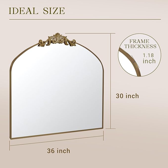 MISSDAY Vintage Retro Bronze Baroque Mirror - Image 6