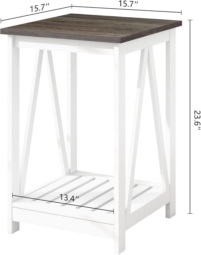 Farmhouse Square End Table, Accent Side Table - Image 2