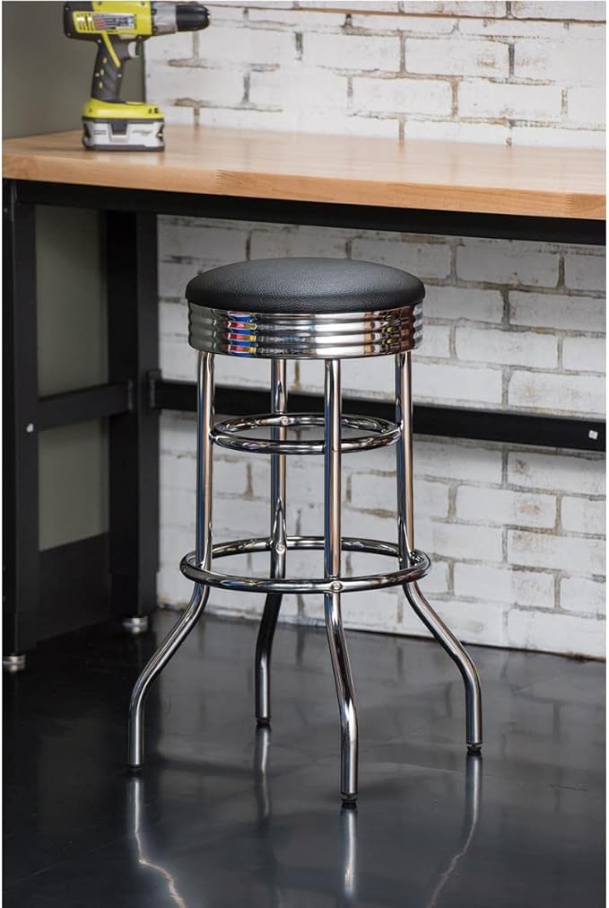 TRINITY Heavy Duty 30-Inch Backless Swivel Bar Stool - Image 2