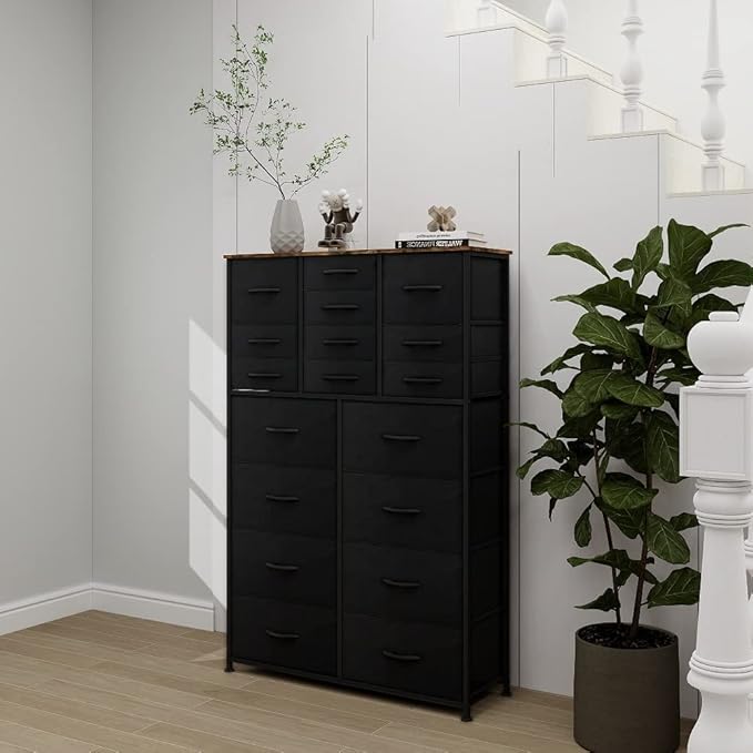 Dresser for Bedroom with 18 Drawers, Tall Fabric Storage Dresser, Chest of - Image 2