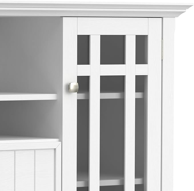 SIMPLIHOME Bedford SOLID WOOD 53 inch Wide Transitional TV Media Stand in White - Image 10