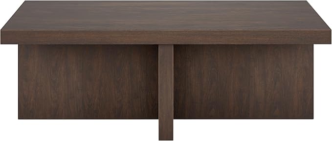 Henn&Hart 44" Rectangular Wood Pedestal Low-Profile Coffee Table - Image 7