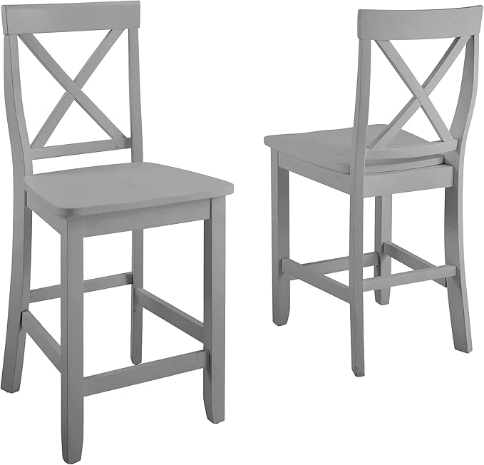 Crosley Furniture X-Back Wood Counter Height Bar Stools Set of 2 - Image 5
