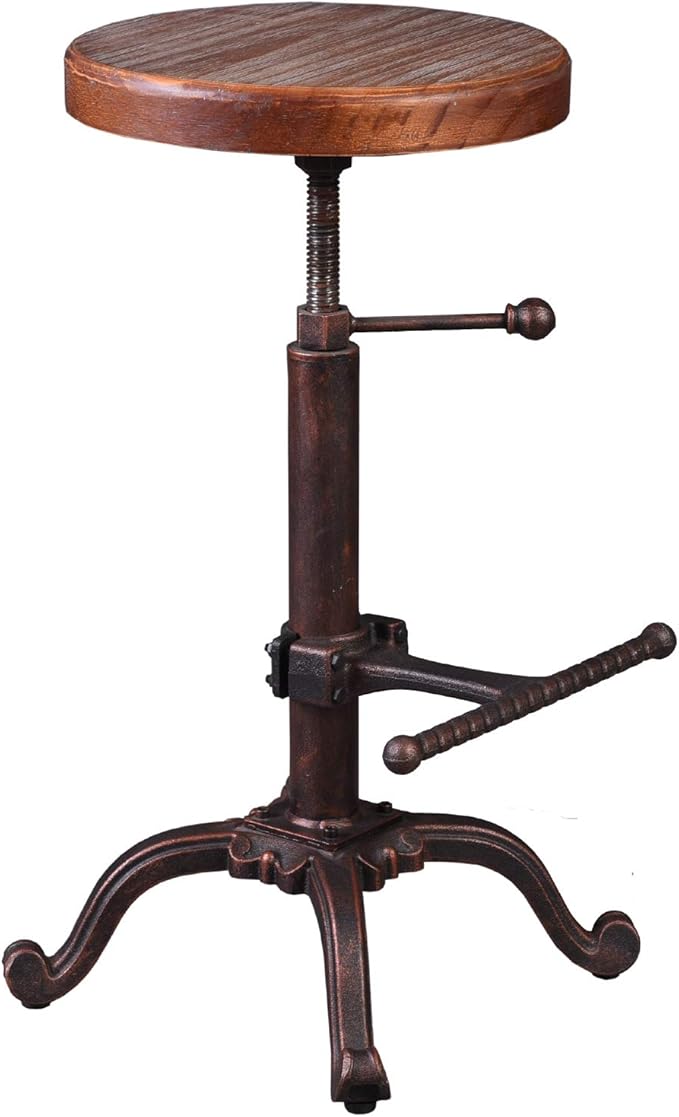 Topower Industrial Retro Vintage Farm Wooden Tractor Stool Kitchen Swivel by Topower