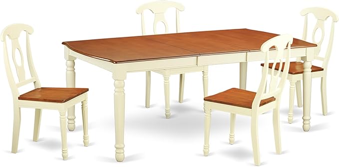 East West Furniture DOKE5-WHI-W 5 Piece Dining Room Furniture Set Includes a by EastWestFurniture