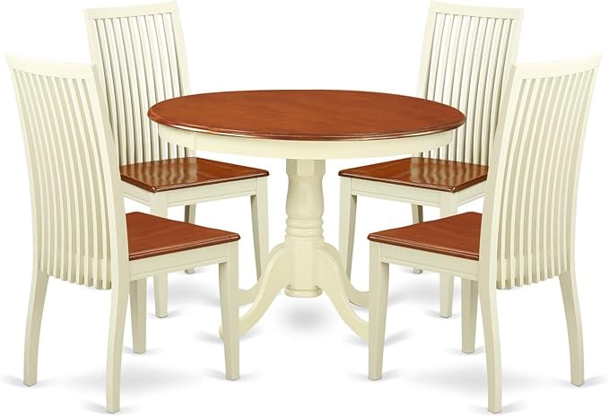 East West Furniture HLIP5-BMK-W 5 Piece Dining Room Furniture Set Includes a by EastWestFurniture