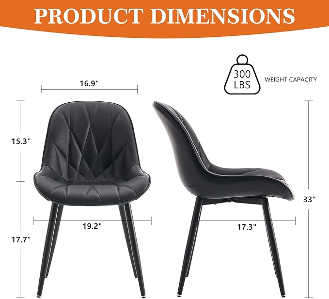 Rowill Black Dining Chairs Set of 2 - Image 2