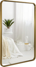 ANDY STAR 28x36 INCH Gold Mirror Bathroom, Brushed Gold Mirrors by ANDYSTAR