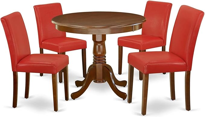 East West Furniture ANAB5-MAH-72 5 Piece Dining Table Set Includes a Round by EastWestFurniture