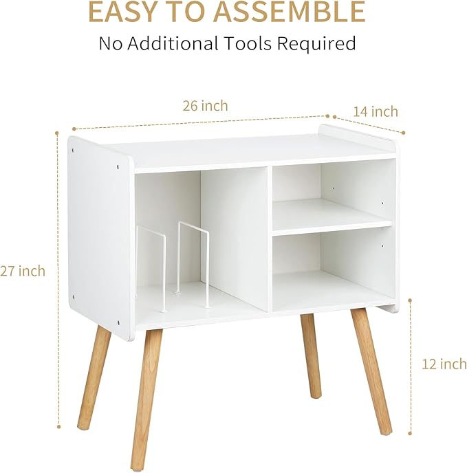Mid-Century Record Player Stand, Vinyl Record Cabinet Holder - Image 4