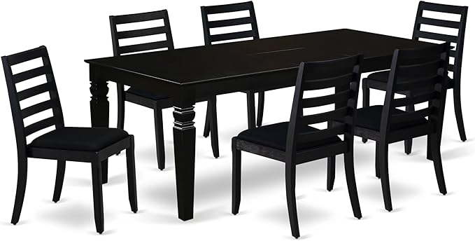 East West Furniture LGX17-BLK-24 -7 Piece Dining Set Includes a Rectangular by EastWestFurniture