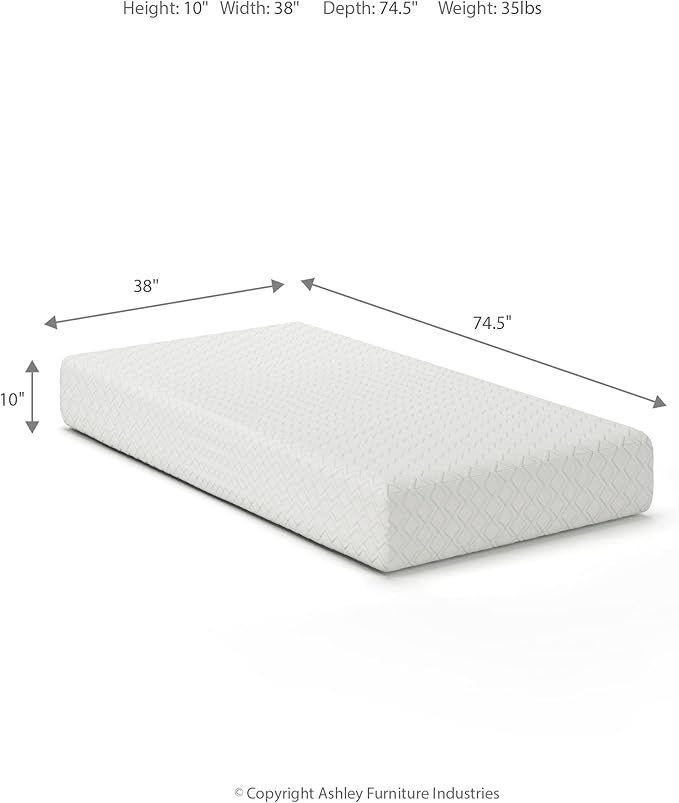 Signature Design by Ashley Twin Size Chime 10 Inch Medium Firm Memory Foam - Image 2