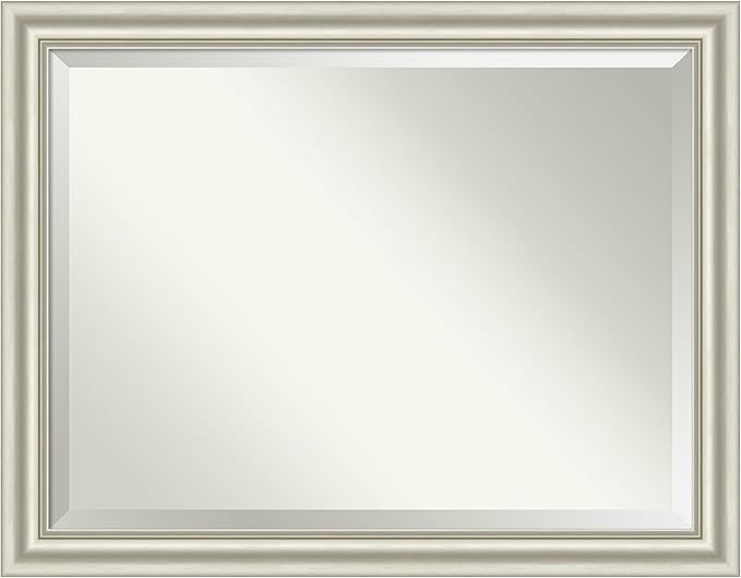 Amanti Art Bathroom Mirror for Over Sink, 36x46 Sophia Silver Rectangle Vanity by AmantiArt