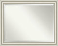 Amanti Art Bathroom Mirror for Over Sink, 36x46 Sophia Silver Rectangle Vanity by AmantiArt
