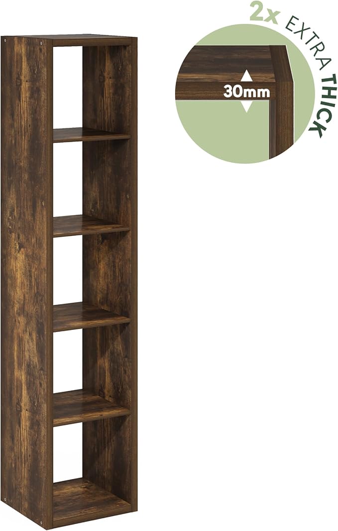 Furinno Cubicle Open Back Decorative Verticle Cube Storage Organizer, Amber Pine - Image 5