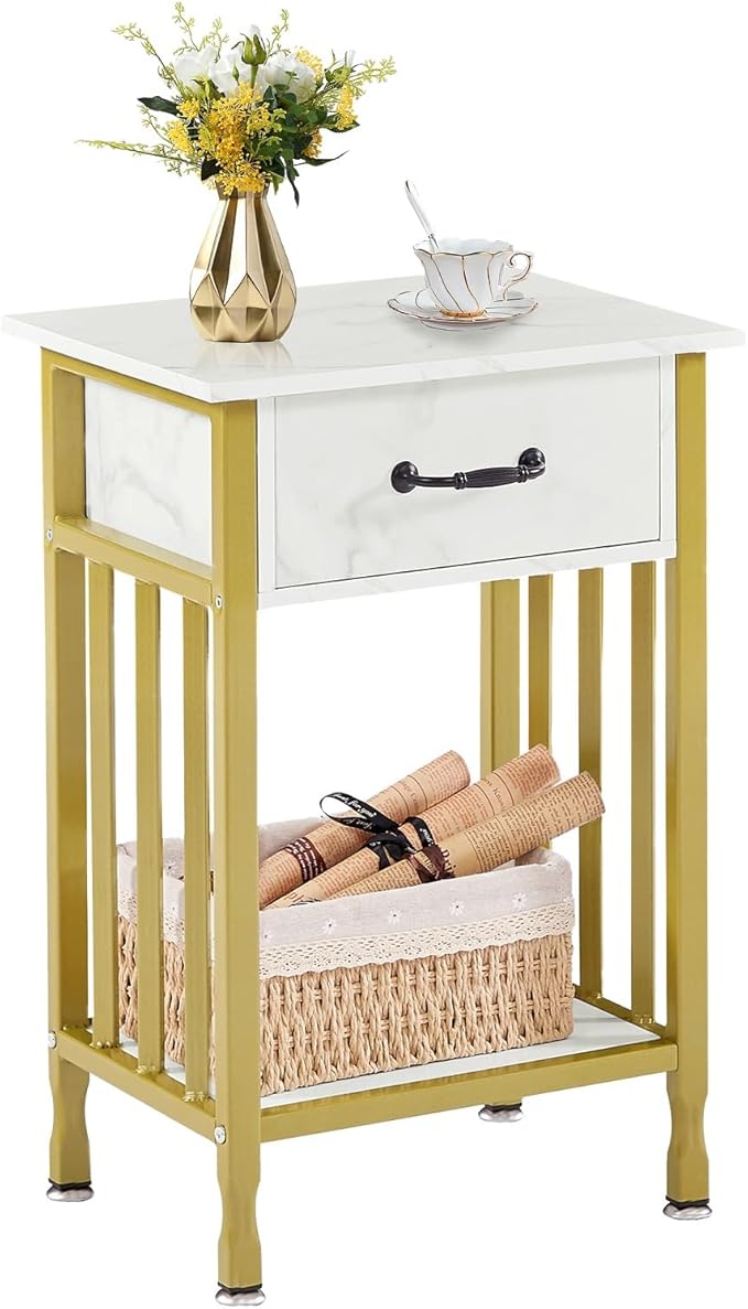 VECELO Nightstands, Industrial Side Table/End Tables by VECELO