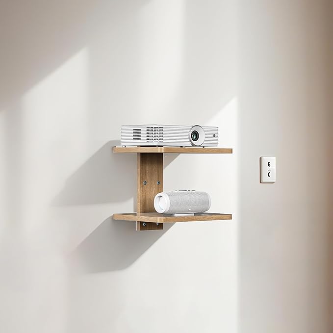 WALI Floating TV Shelf, Projector Shelf Holds Up to 22lbs, Wooden Projector - Image 9