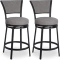 Bar Stools, Modern Counter Height Barstools Set of 2, Upholstered Metal Bar by FLYZC
