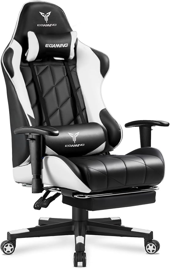 Gaming Chair with 3D Adjustable Armrests, Cow Print Design, Ergonomic Office by Unknown