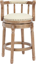 CozyRain Bar Stools Modern Swivel Barstools, Kitchen Counter Genuine Leather by CozyRain