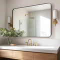 ANDY STAR Bronze Mirror for Wall, 30x36” Rounded Rectangle Bathroom Mirror by ANDYSTAR