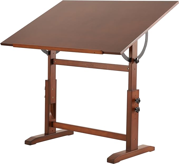 VISWIN Wood Drafting Table for Adults, Solid Pine Wood Artist Desk for Drawing by VISWIN
