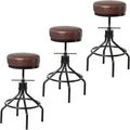 Counter Height Bar Stools Set of 3 Adjustable Swivel Barstools Industrial by Unknown
