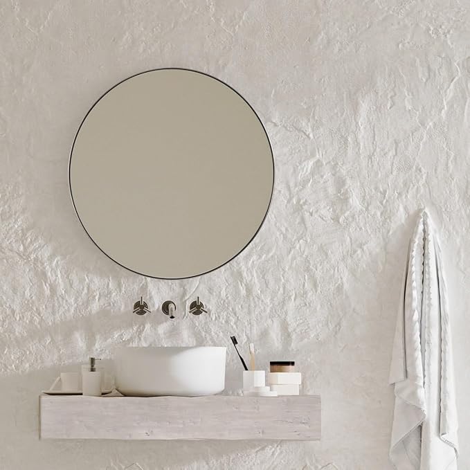 ANDY STAR 30" Round Brushed Nickel Bathroom Mirror - Image 9