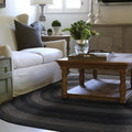 Homespice Jet Black Oval Braided Rugs 6x9' – Primitive Style Oval Area Rugs by Homespice