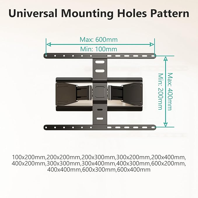 WALI Ultra Slim Full Motion TV Wall Mount Bracket - Image 4
