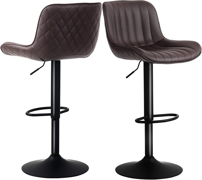 YOUNUOKE Counter Height Bar Stools Set of 2, Adjustable Swivel Stool Chairs - Image 4