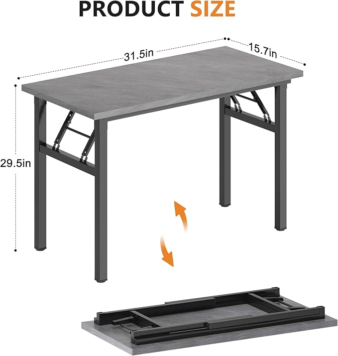 DlandHome Folding Desk Small Desk 31.5 inches Small Computer Desk - Image 3